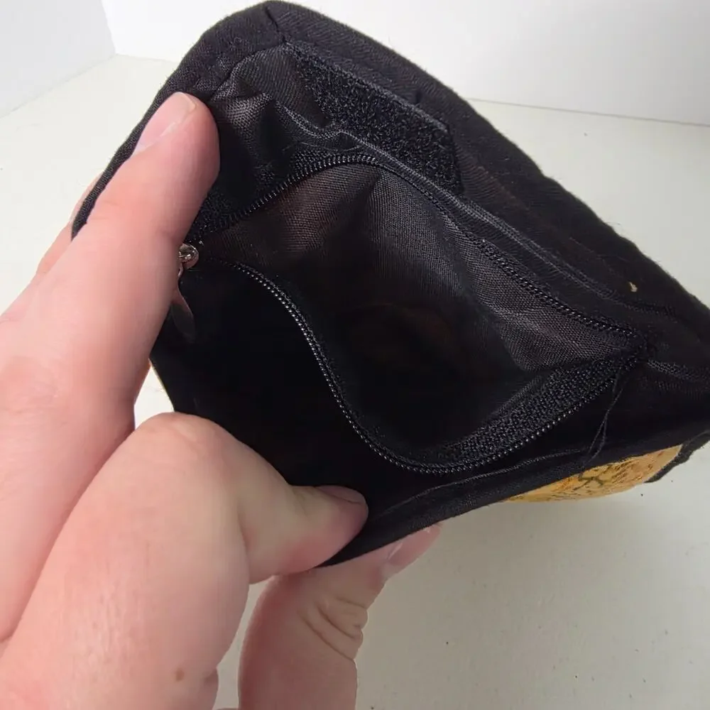 Vintage Embroidered Fabric Wallet Coin Purse Floral Foldover Snap Pouch Boho